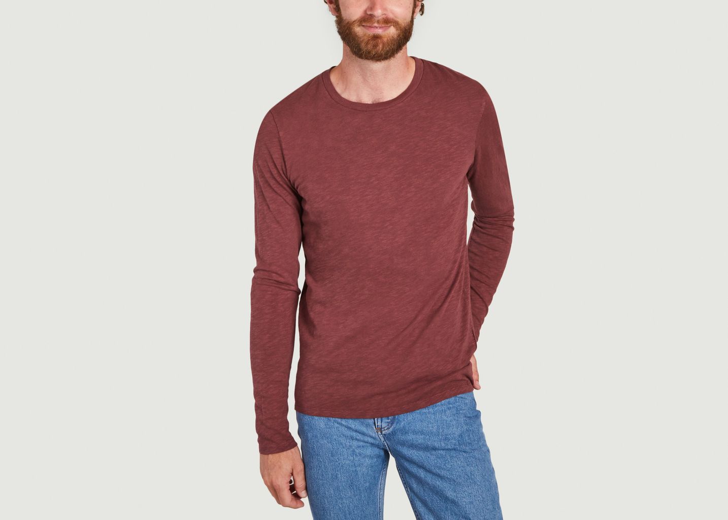 Bysapick Long Sleeve Flamed Cotton T-Shirt - American Vintage