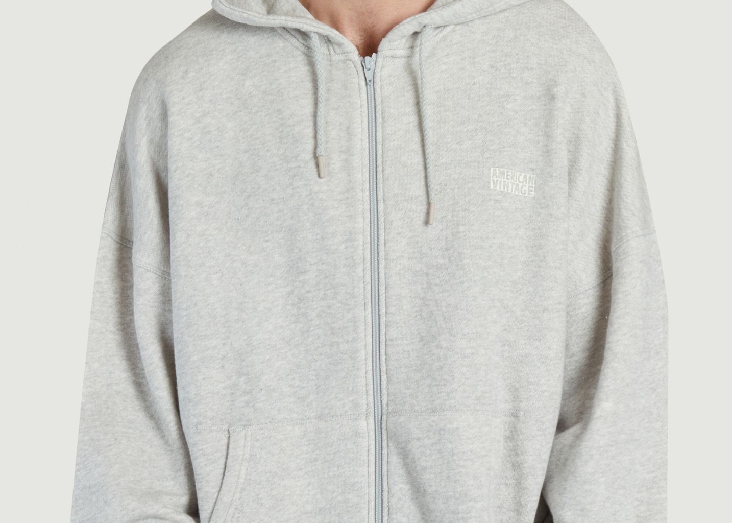 Kodytown full-cut hoodie with zip and logo - American Vintage