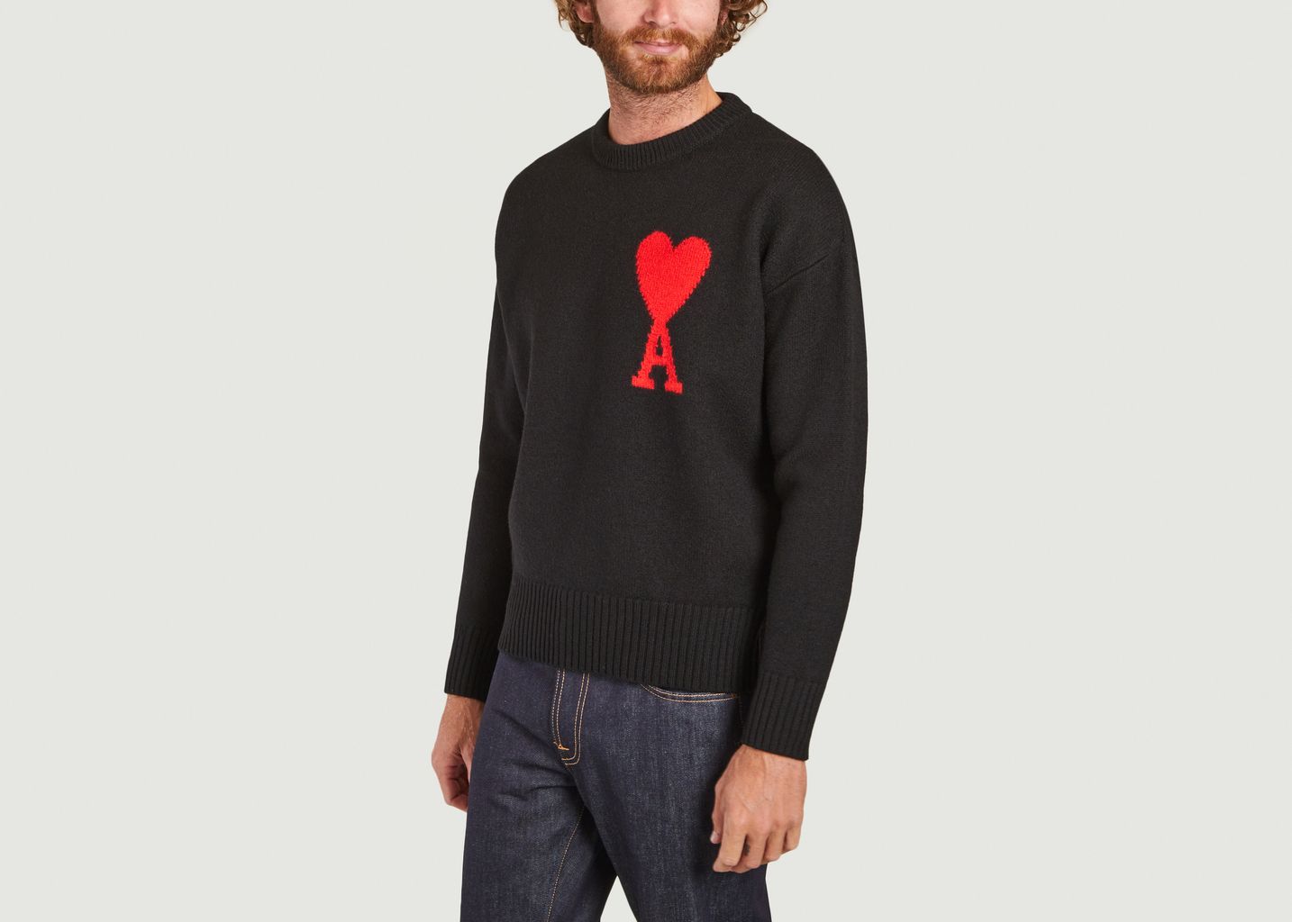 PULL AMI DE COEUR en laine mérinos feutrée - AMI Paris