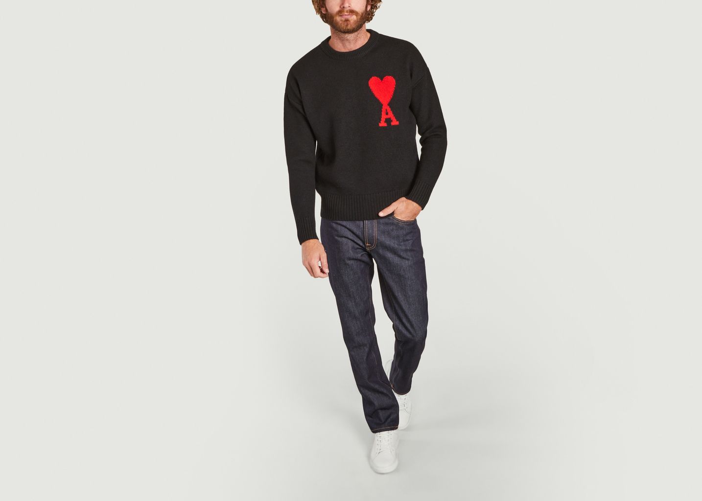 PULL AMI DE COEUR en laine mérinos feutrée - AMI Paris