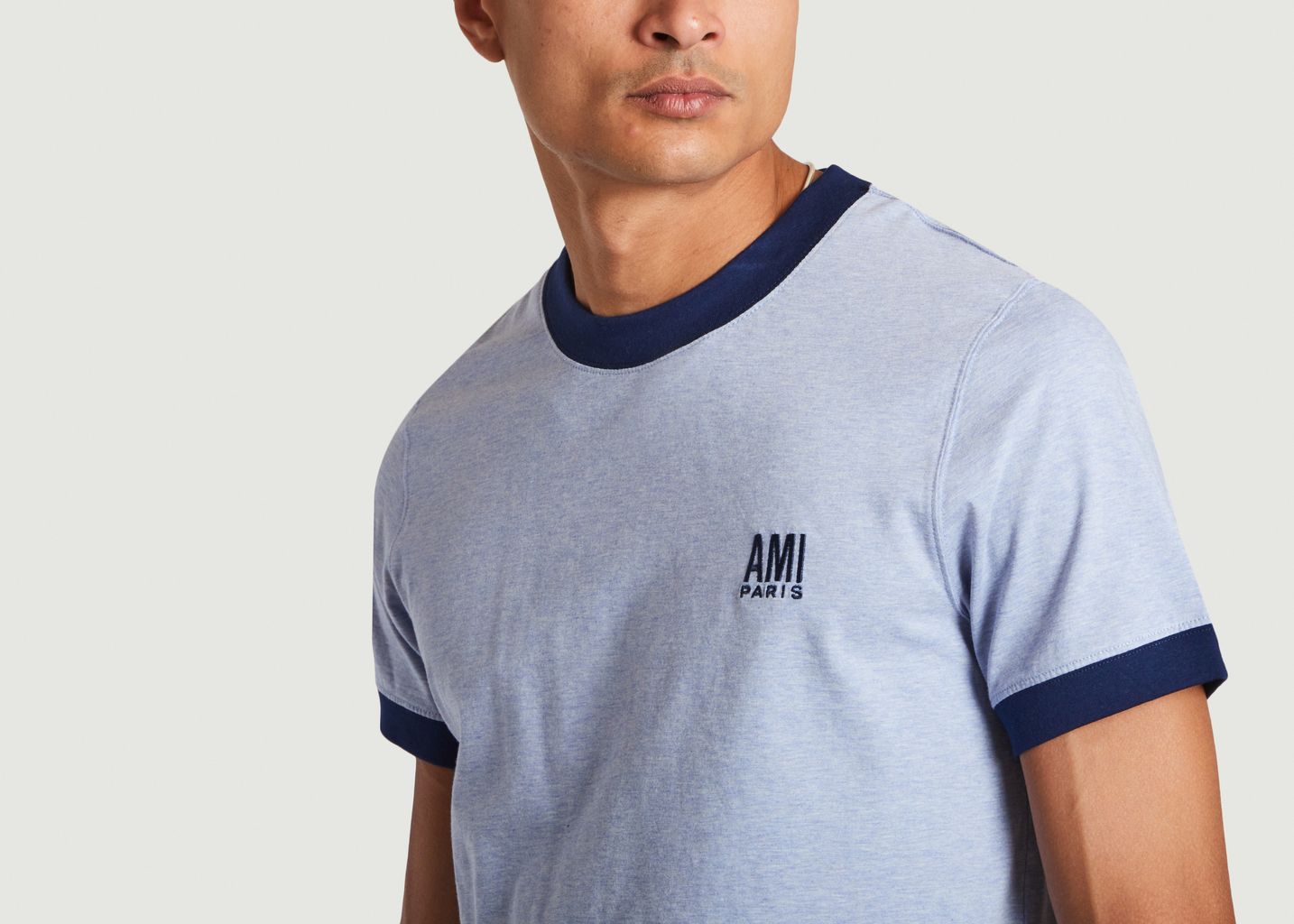 Ami Paris T-Shirt aus meliertem Jersey aus Bio-Baumwolle - AMI Paris