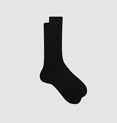 Pair of plain cotton blend socks