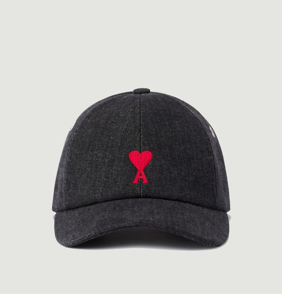 Casquette Broderie Ami De Coeur Rouge Gris