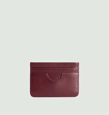 Caviar grain leather card holder