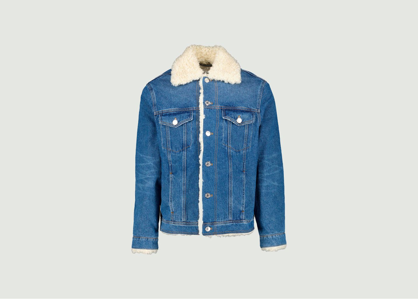 Lined Jean Jacket With Fur - AMI Paris