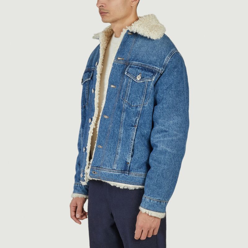 Lined Jean Jacket With Fur - AMI Paris