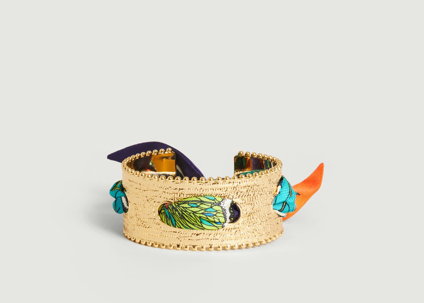 Gold plated cuff bracelet and silk Diva Cocktail - An-nee