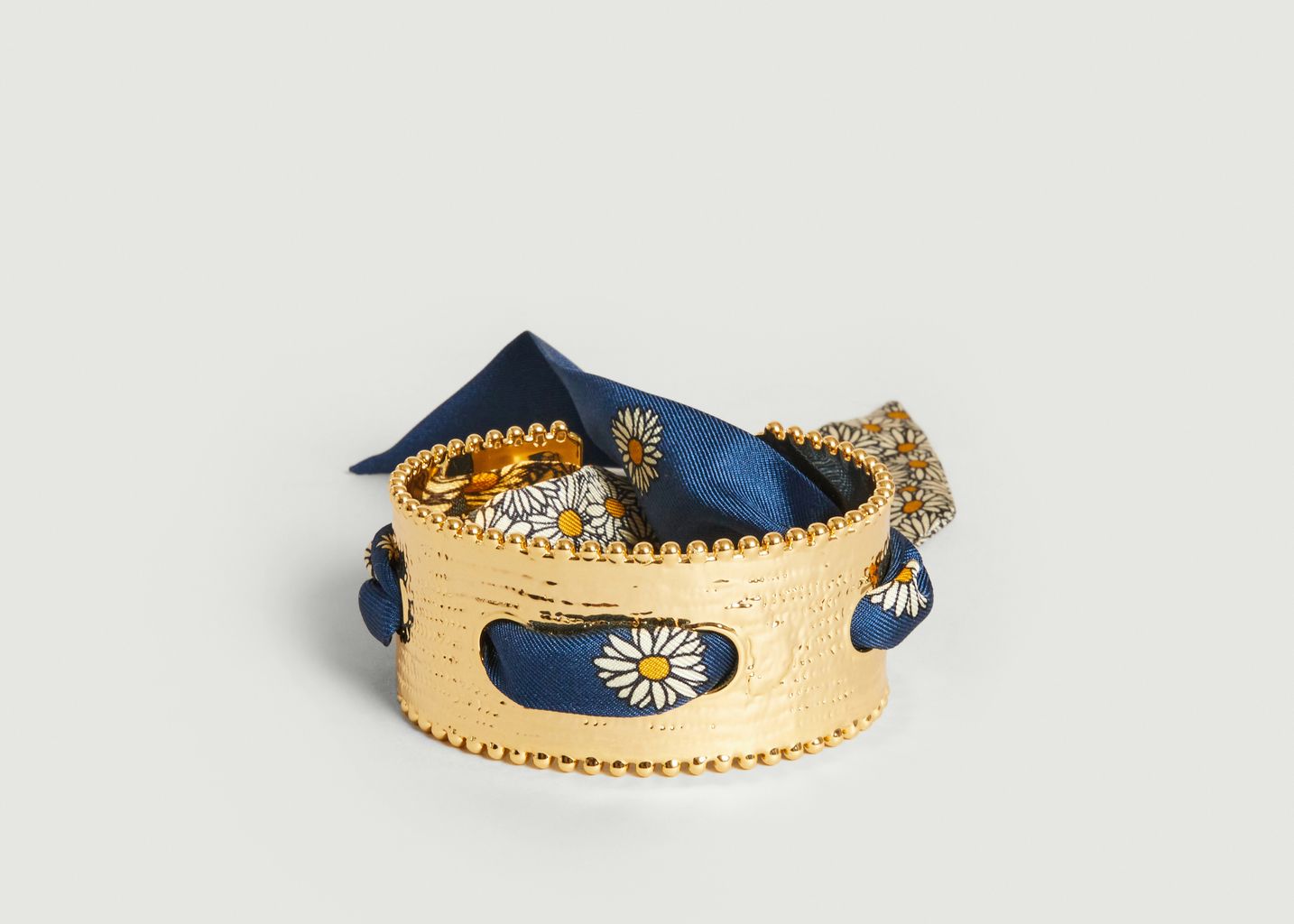 Gold plated and silk cuff bracelet Diva June - An-nee