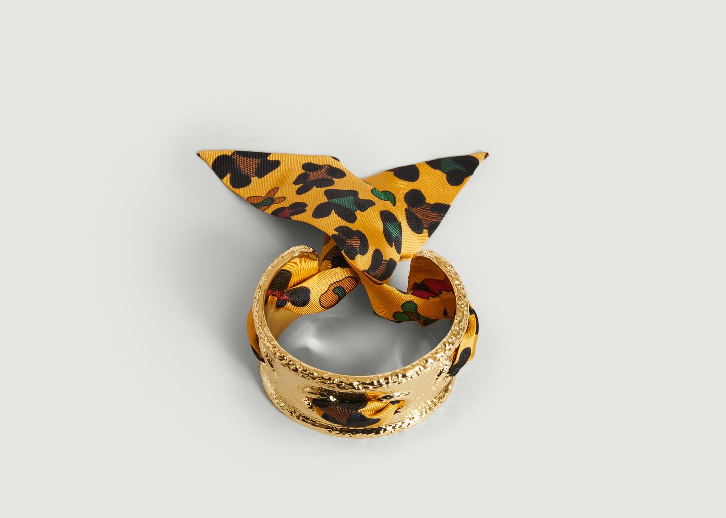 Gold plated cuff bracelet and silk Queen Neoleo - An-nee