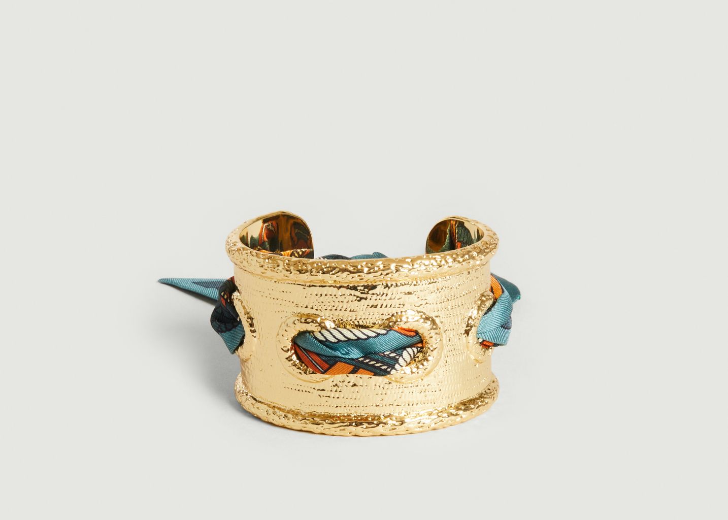 Gold plated cuff bracelet and silk Queen Tresse - An-nee