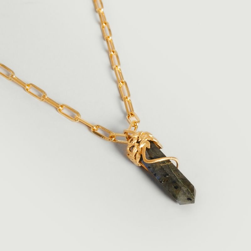 Gold plattiert Halskette und Labradorit Tree Stone - An-nee