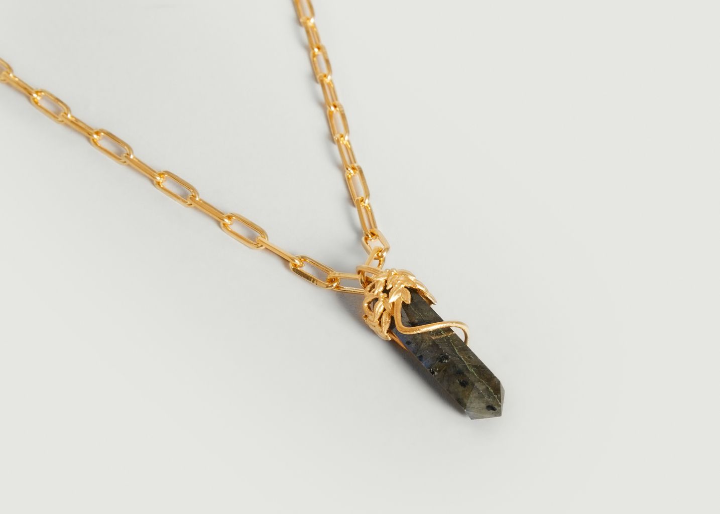 Gold plattiert Halskette und Labradorit Tree Stone - An-nee