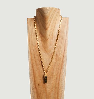 Gold plated necklace and labradorite Tree Stone
