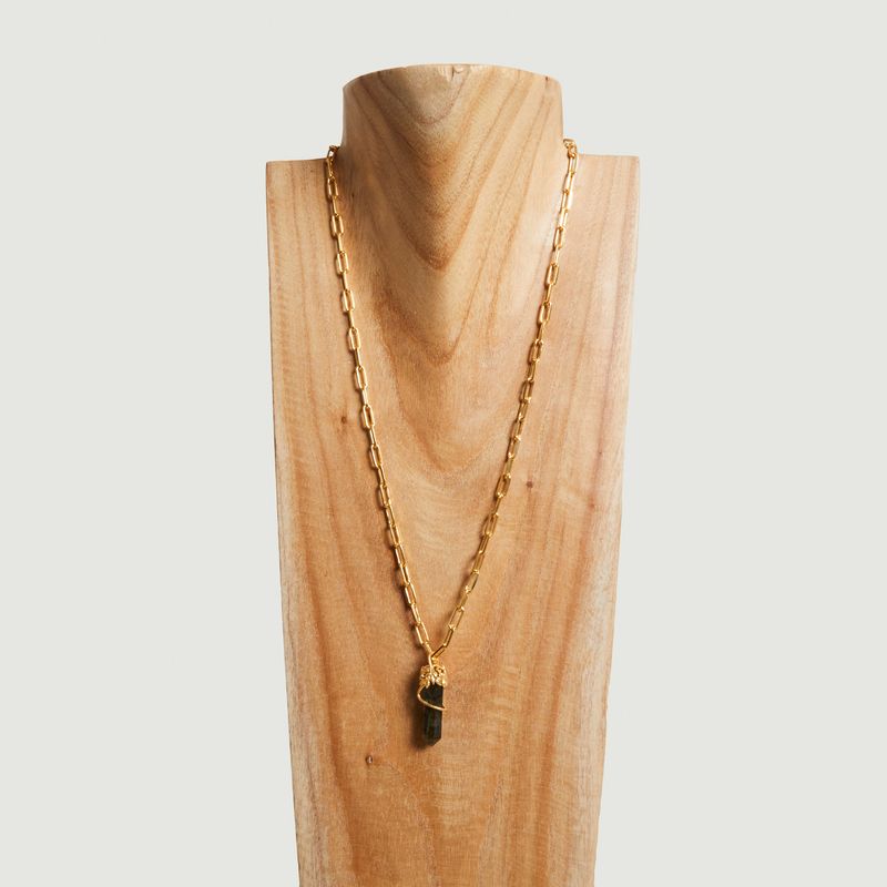 Gold plated necklace and labradorite Tree Stone - An-nee
