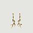 Gold plated dangling earrings Deer antlers - An-nee