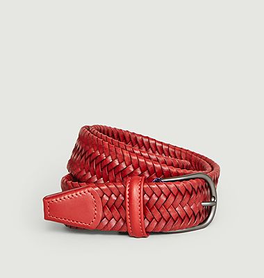 Elasticated braided leather belt