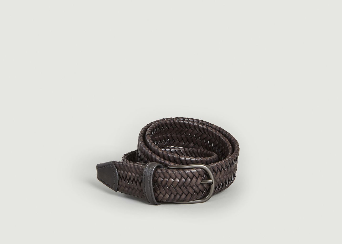 Elasticated braided leather belt - Anderson's