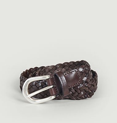 Braided leather belt