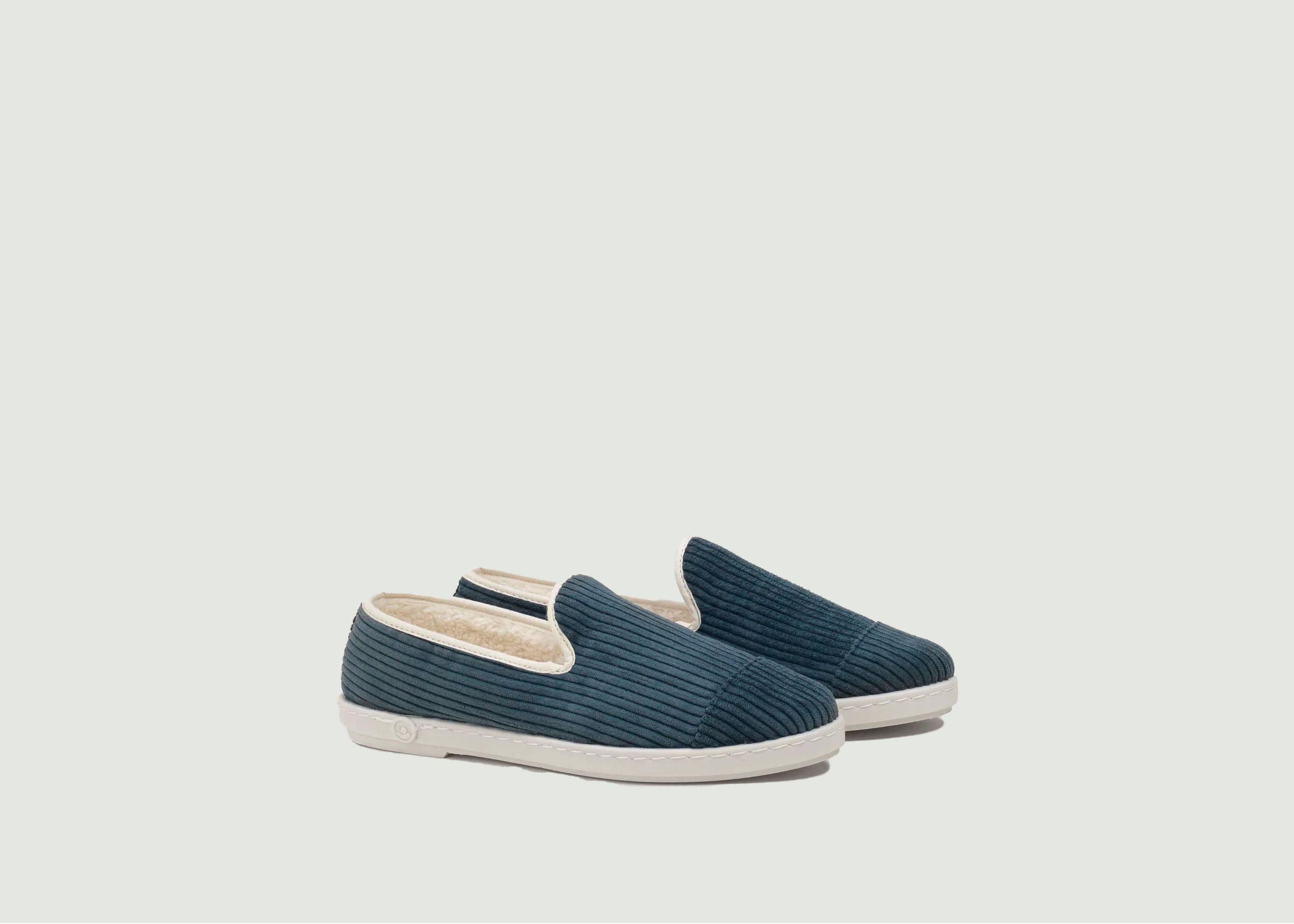 Plain corduroy fur slippers - Angarde