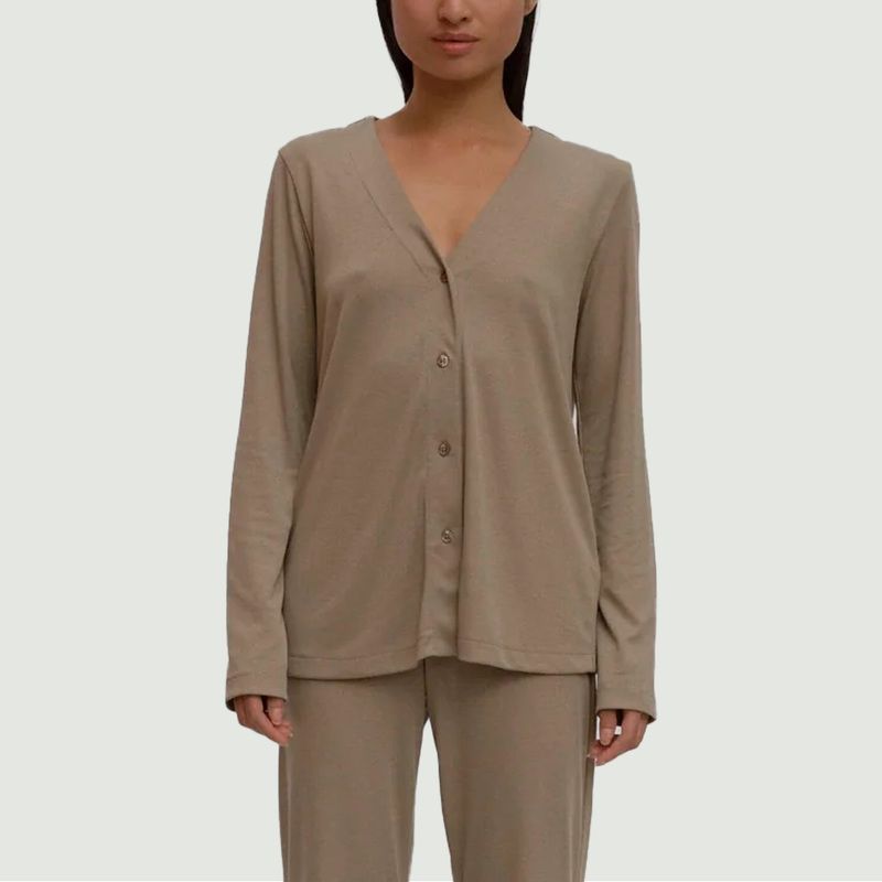 Long-sleeved button-down pyjama top - Angarde
