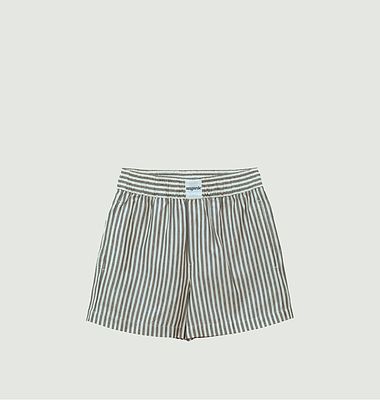 Striped tencel pyjama shorts