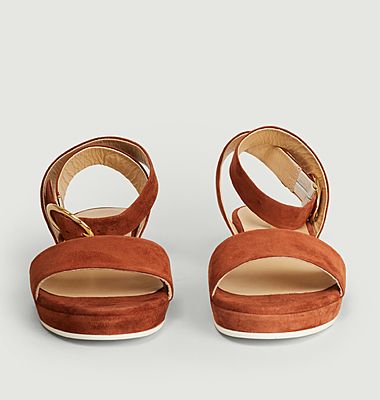 Sandales en cuir velours Romane