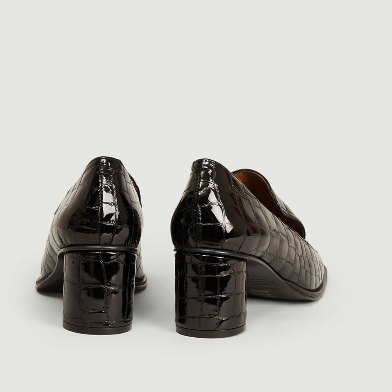Mocassins à talons en cuir façon croco Simon - Anne Thomas Chaussures