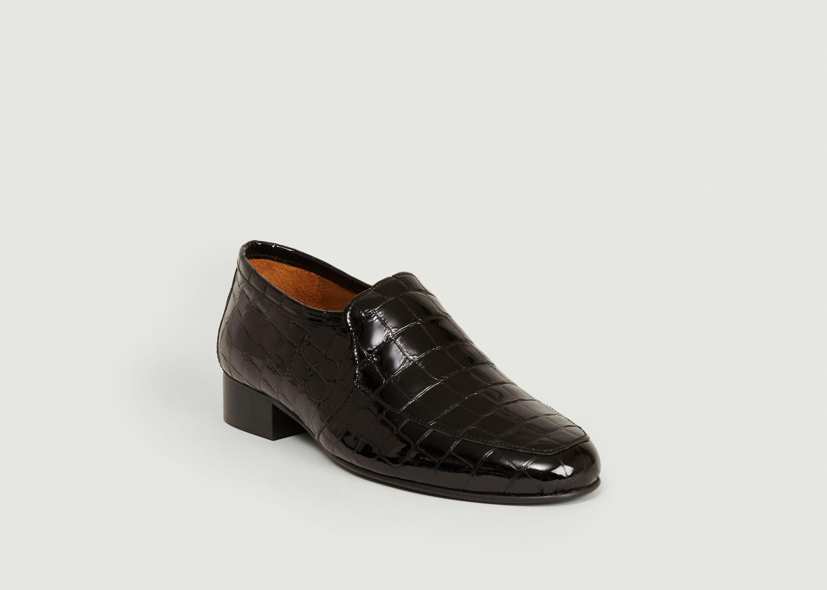 Léo croco effect leather loafers - Anne Thomas Chaussures