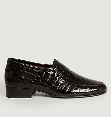 Léo croco effect leather loafers