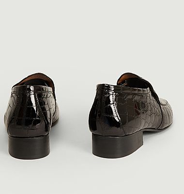 Léo croco effect leather loafers