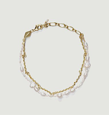 Bracelet double chaîne et perles Sprezzatura