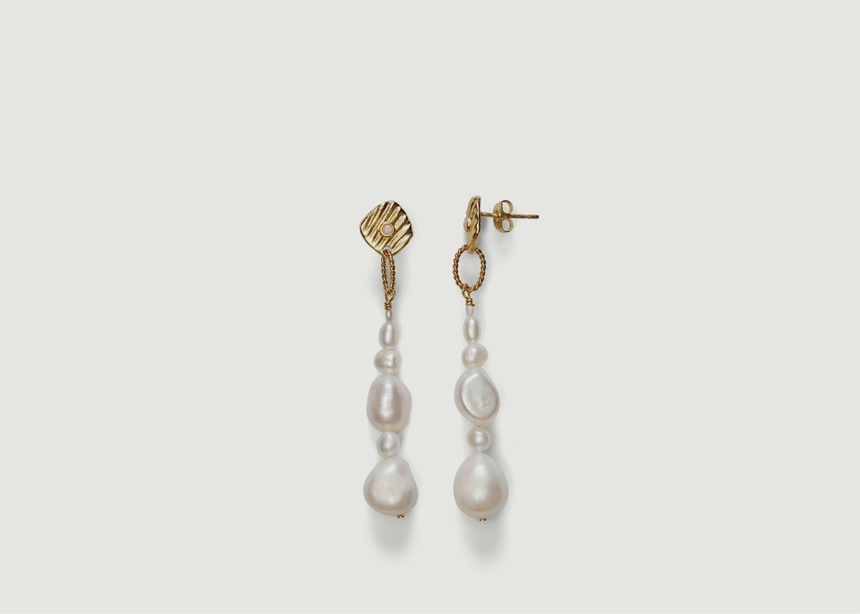 Boucles d'oreilles pendantes avec perles Jet-set - Anni Lu