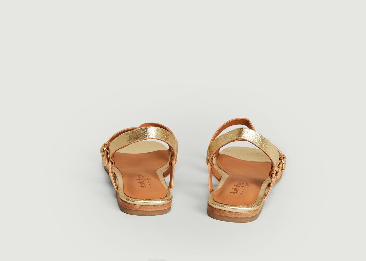 Raha laminated leather sandals - Anthology Paris