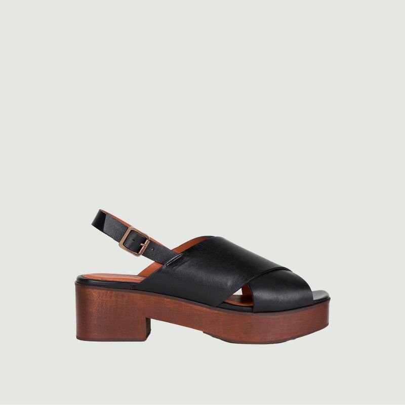 Leather and wood sandals Pretoria - Anthology Paris