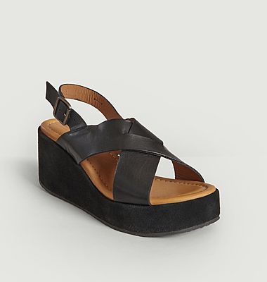 Leather wedge sandals Zerubia