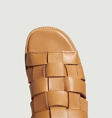 Flat leather sandals Renée