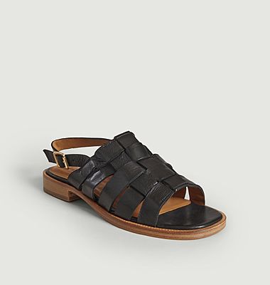 Flat leather sandals Renée