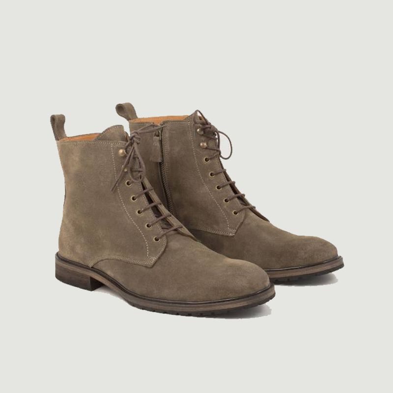 Bottines en cuir suédé à lacets 7269 - Anthology Paris