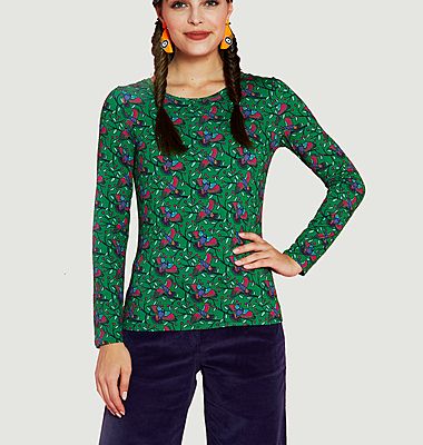 T-shirt manches longues imprimé oiseaux Amalia