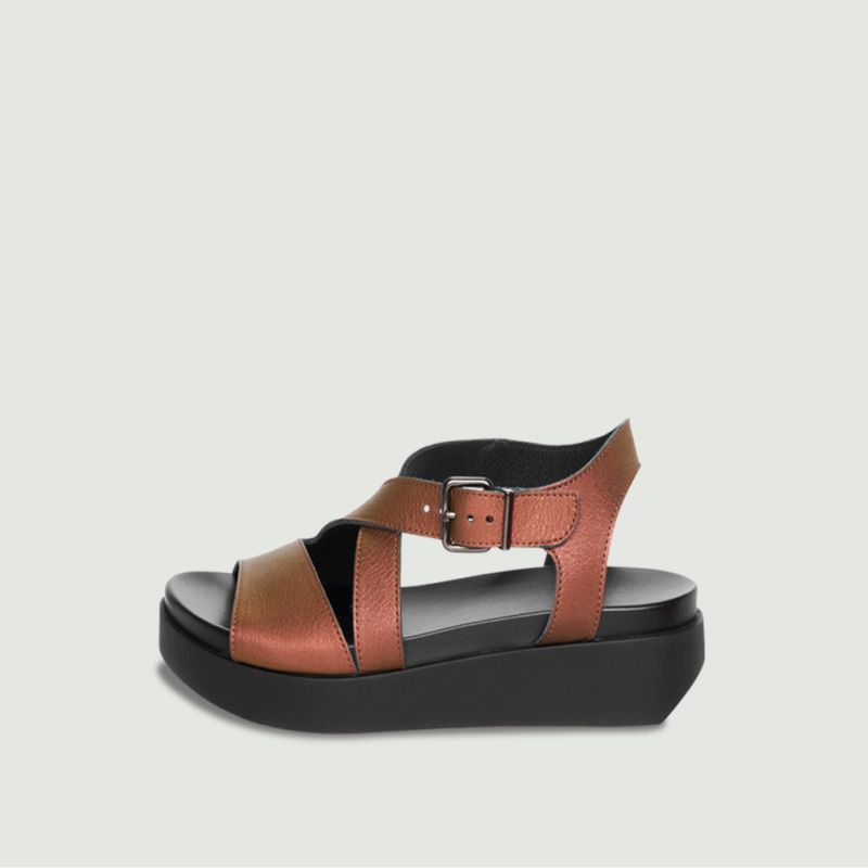 Leather wedge sandals Myakki - Arche