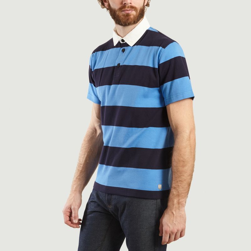Heritage Rugby Polo Shirt Printed Stripes - Armor Lux