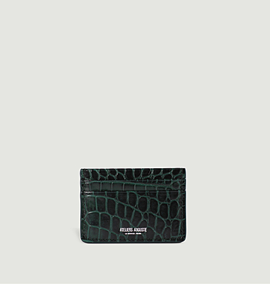 Bouloi crocodile embossed leather cardholder