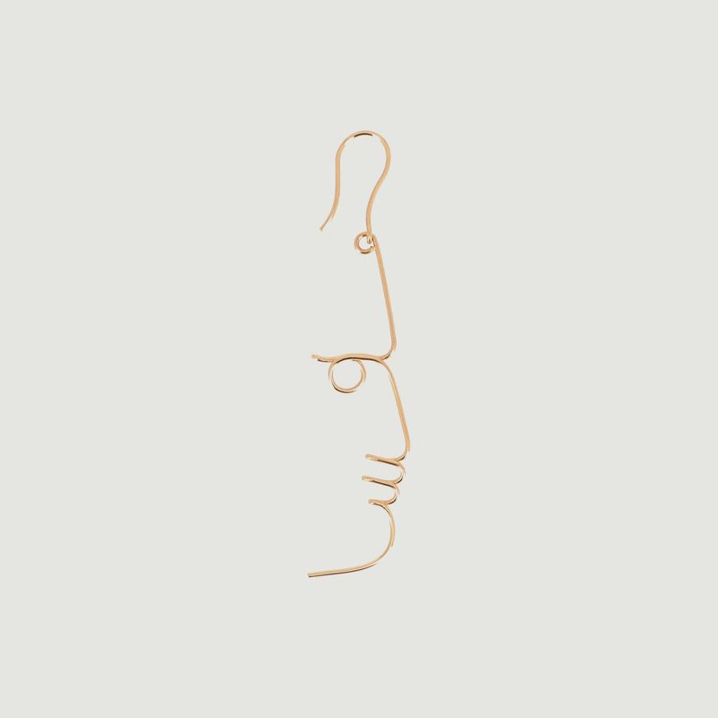 Boucle d'oreille pendante Dormeuse Profil x Jean Cocteau - Atelier Paulin
