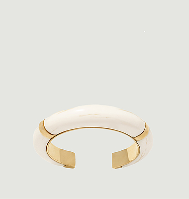 Bracelet jonc en bakélite et plaqué or Caftan Moon