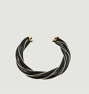 Diana-Armband aus Harz und vergoldetem Armreif, gedreht