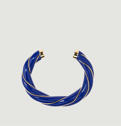 Diana resin and gold plated twisted bangle bracelet