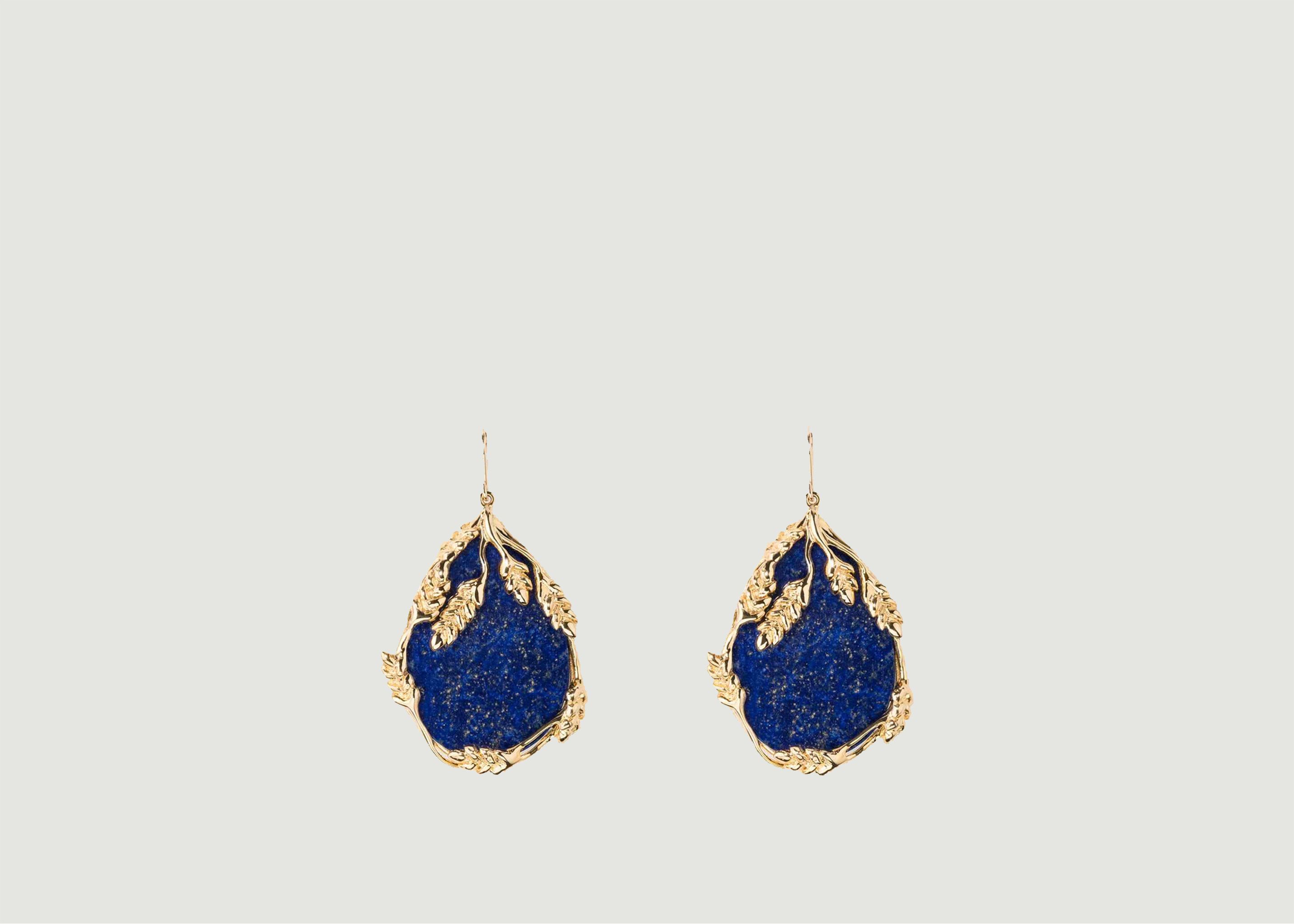 Françoise Lapis Lazuli gold plated dangling earrings - Aurélie Bidermann