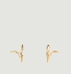 Tao gold plated snake mini hoop earrings