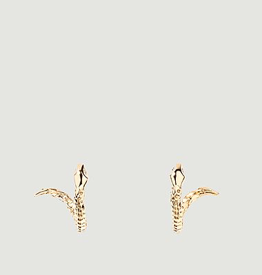 Tao gold plated snake mini hoop earrings