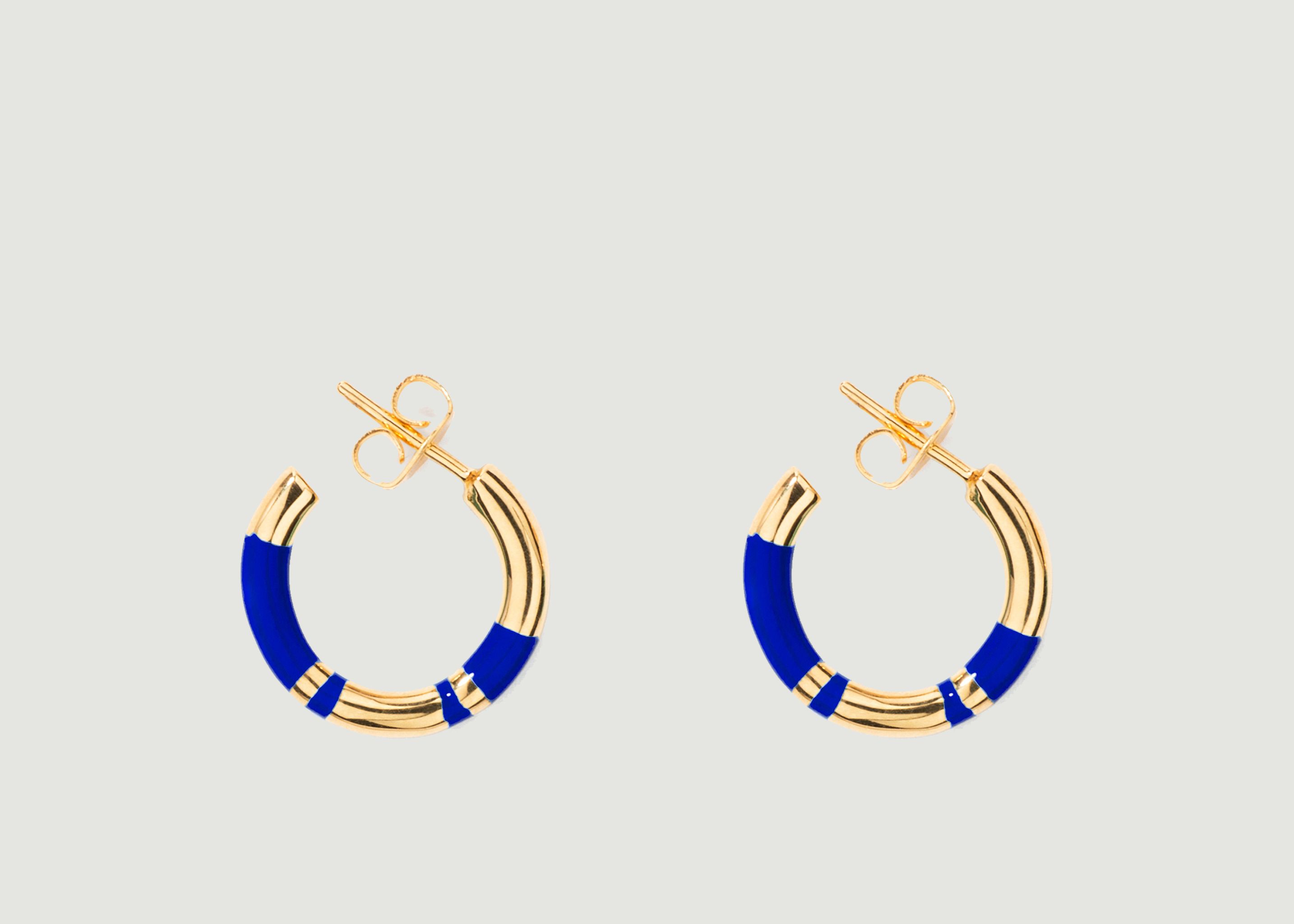 Positano resin and gold plated mini hoop earrings - Aurélie Bidermann